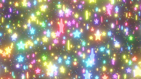 A Dreamy Cosmos Of Vibrant Neon Falling Glowing Sparkling Space Stars