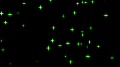 Green Sparkling Stars Alpha Loop Overlay | 4K Seamless Transparent Animation