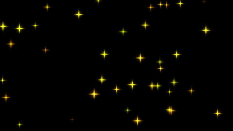 Yellow Sparkling Stars Alpha Loop Overlay | 4K Seamless Transparent Animation