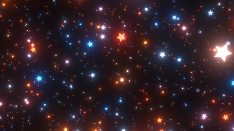 Beautiful Falling Starfield Radiant Gold Blue Twinkle Sparkle Lights