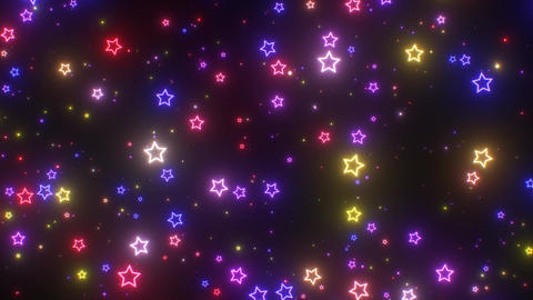 Beautiful Neon Glowing Outer Space Star Shapes Expand And Contract