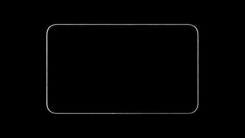 Hand-drawn rectangular frame (transparent background, alpha channel)