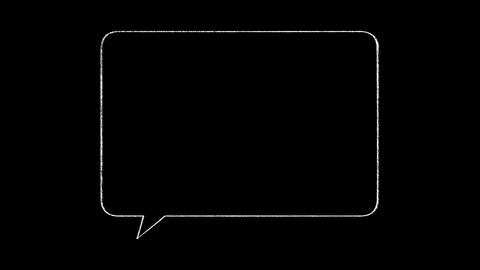 Hand-drawn speech bubble frames (transparent background, alpha channel)