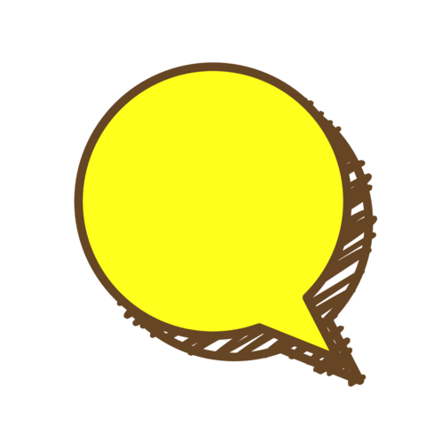 A single circular icon of a graffiti-style speech bubble
