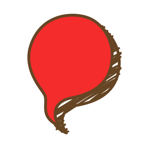 A single circular icon of a graffiti-style speech bubble