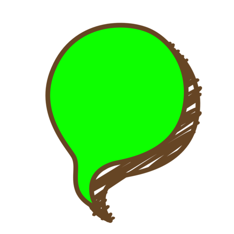 A single circular icon of a graffiti-style speech bubble