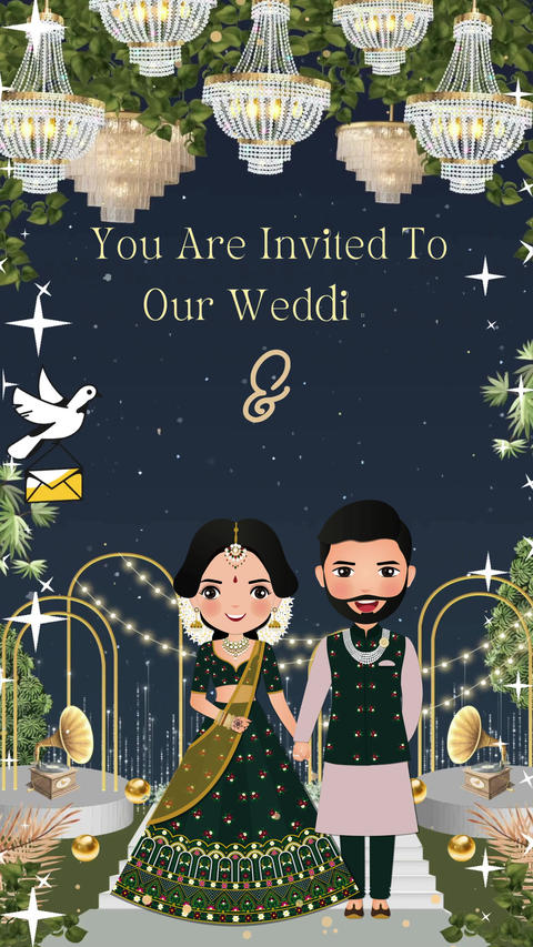 Wedding Invitation animation stock video (4)