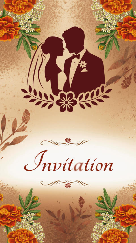 Wedding Invitation animation stock video (7)