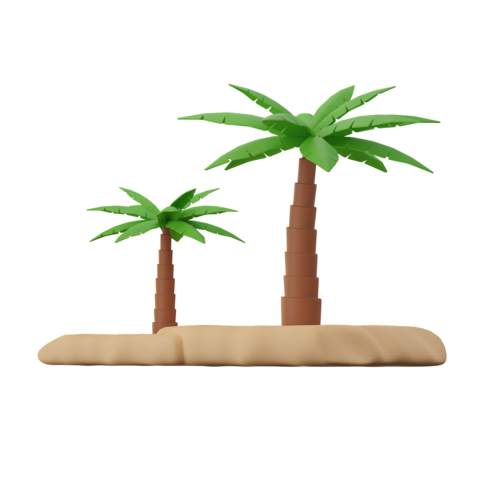 Kurma Tree 3D Icon