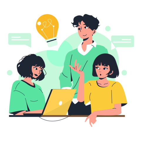Team Collaboration in Modern Vector Illustration