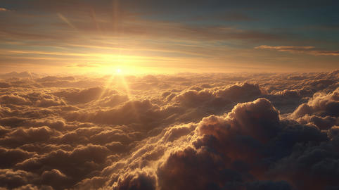 Majestic Sunrise Over an Endless Sea of Clouds