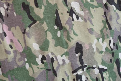 Texture of dark green and grey military camouflage fabric as texture for army uniform parts