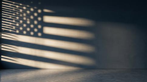 Memorial Day Remembrance American Patriotism And National Holiday Concept Shadow Of American Flag