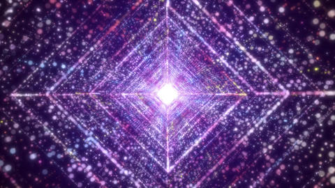 Colorful Digital Tunnel Video / Rainbow Particle Warp Background Full HD