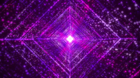 Purple Digital Tunnel Video / Neon Particle Warp Background Full HD
