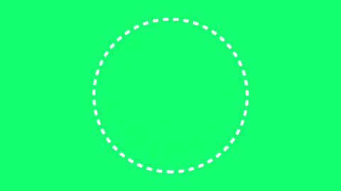 Animated Dashed Circle Highlight Overlay UI Focus Centered Ring Loop Green Screen on the Center