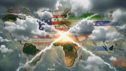 America, iran, israel flag over world map showi Animated GIF 54219301 ...
