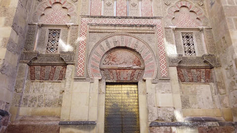 Islamic architecture detail of Mosque Cathedral of Cordoba ornate door facade Spain