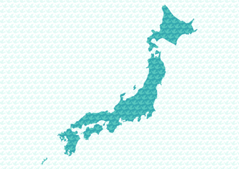 平和の鳩模様の日本地図