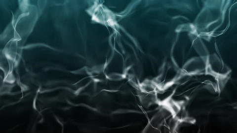 Soft white smoke waves drifting in dark teal space with smooth flowing motion