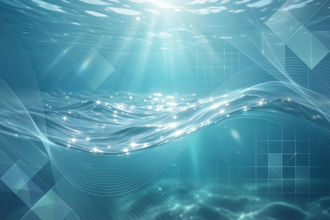 Blue aqua water sea background template