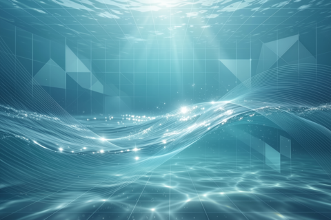 Blue aqua water sea background template