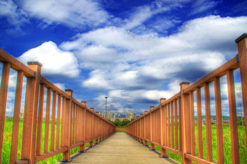 HDR Walkway Bridge at Wangsong Reservoir in Uiwang South Korea