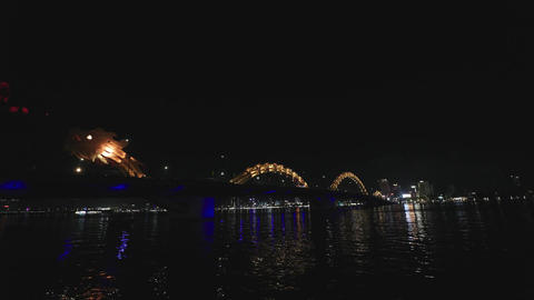 View of Dragon bridge at night in Da Nang, Vietnam