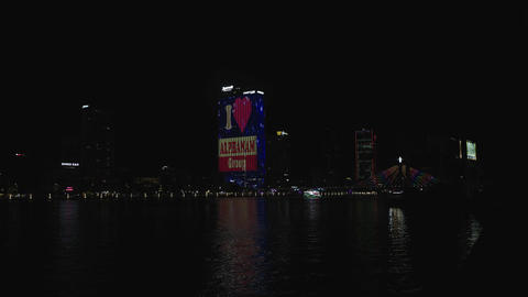 View of Han river, Han river bridge and more at nighttime