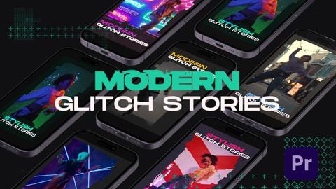 Modern Glitch Stories Mogrt