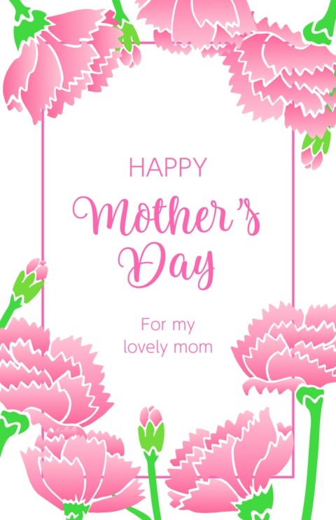 Mother's Day Carnation Banner Vector (Floral Greeting Design)