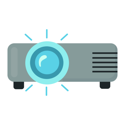 Video projector icon clipart logtotype isolated vector illustration
