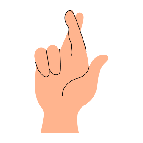 Crossed fingers icon clipart logtotype isolated vector illustration