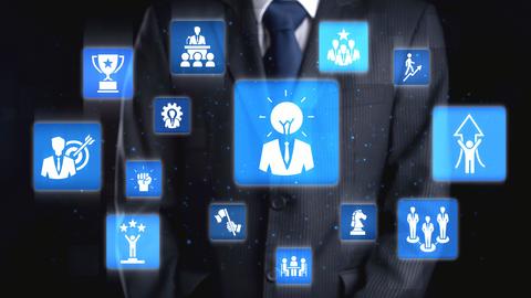 Leadership icons symbolize teamwork, vision, and decision-making. Gist