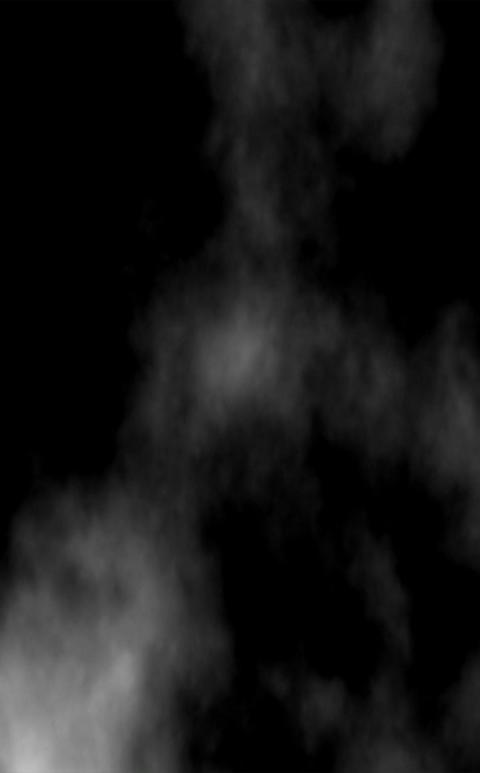 Vertical Atmospheric White Smoke Animation on Black Background