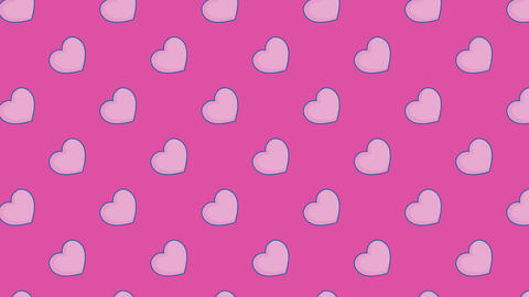 Cute Pink Heart Pattern Motion Background