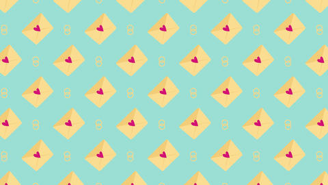Cute Love Letters & Wedding Rings Animated Background