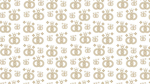 Elegant Gold Wedding Ring & Heart Outline Pattern