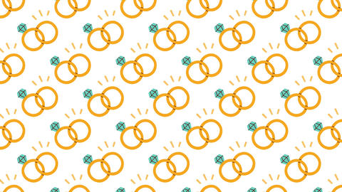 Charming Golden Wedding Ring Pattern Motion Background