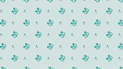 Elegant Teal Diamond Ring & Hearts Motion Background