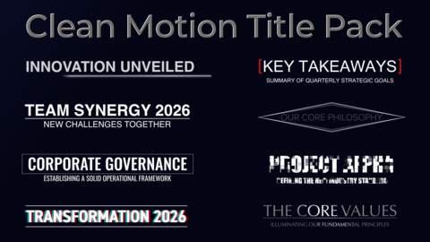 Clean Motion Title Pack | 8 MOGRT Templates for Premiere Pro