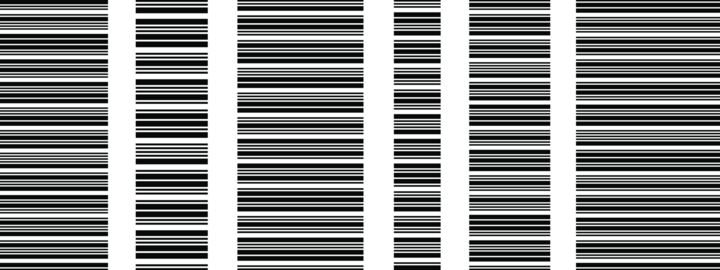 Horizontal black barcode stripes arranged as a seamless repeating pattern. Vector texture