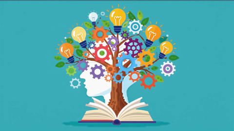 Knowledge and creativity concept animated video