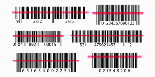 Barcode ean phone with paper label scan and y2k sticker code. Grunge old png with cut isbn