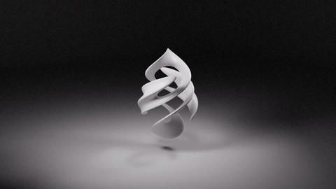 Abstract White Geometric Sculpture Seamless Loop