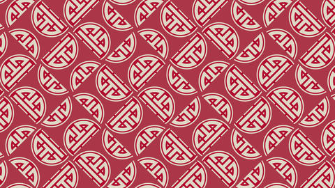 Red Traditional Oriental Symbol Seamless Pattern Background