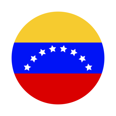 Venezuelan flag. round flat icon, emblem of national flag of Venezuela on a white background