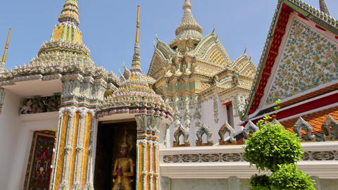 Wat Pho Temple Ornate Entrance Architecture Bangkok Thailand View