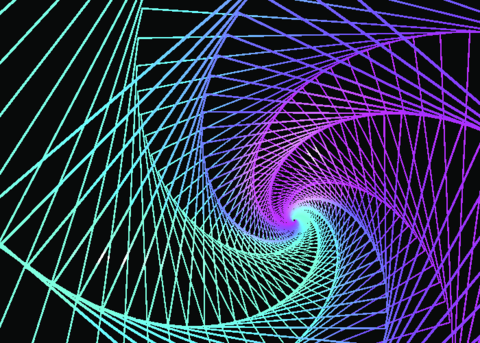 Abstract neon shape, futuristic wavy fractal background