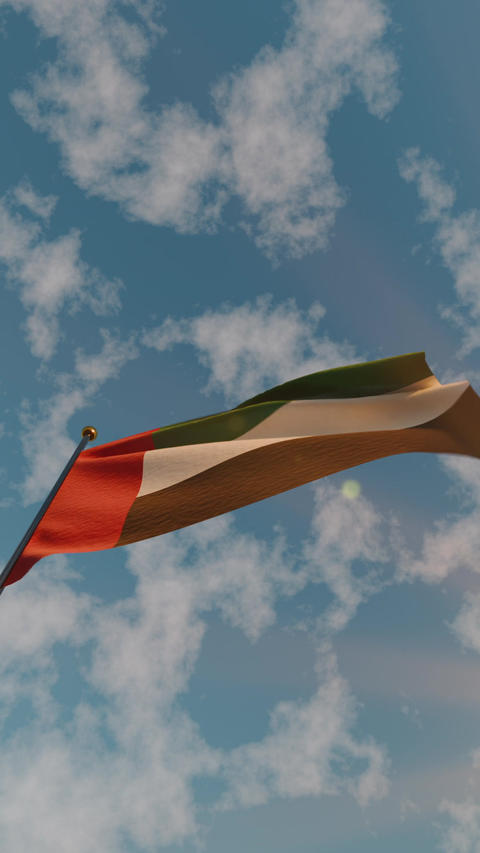 UAE national flag waving at a public event